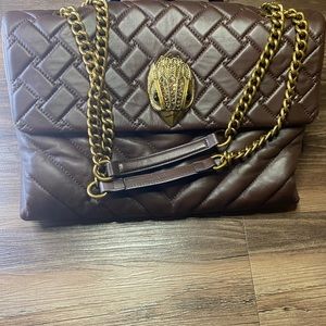 Kurt Geiger XXL Brown Oversized Quilted Brown Leather Kensington Purse